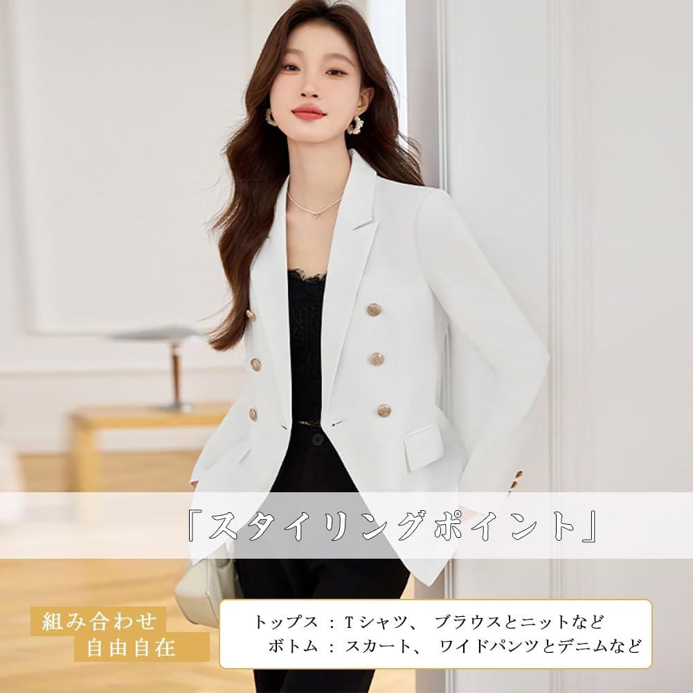 Amazon | [ANXIACWR] ダブルジャケット レディース テーラード